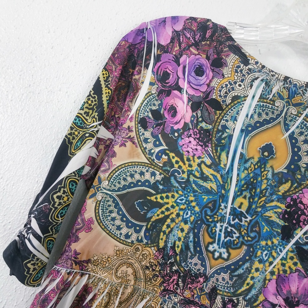 Paisley Rose Blouse Tunic Dress - Picture 6 of 8